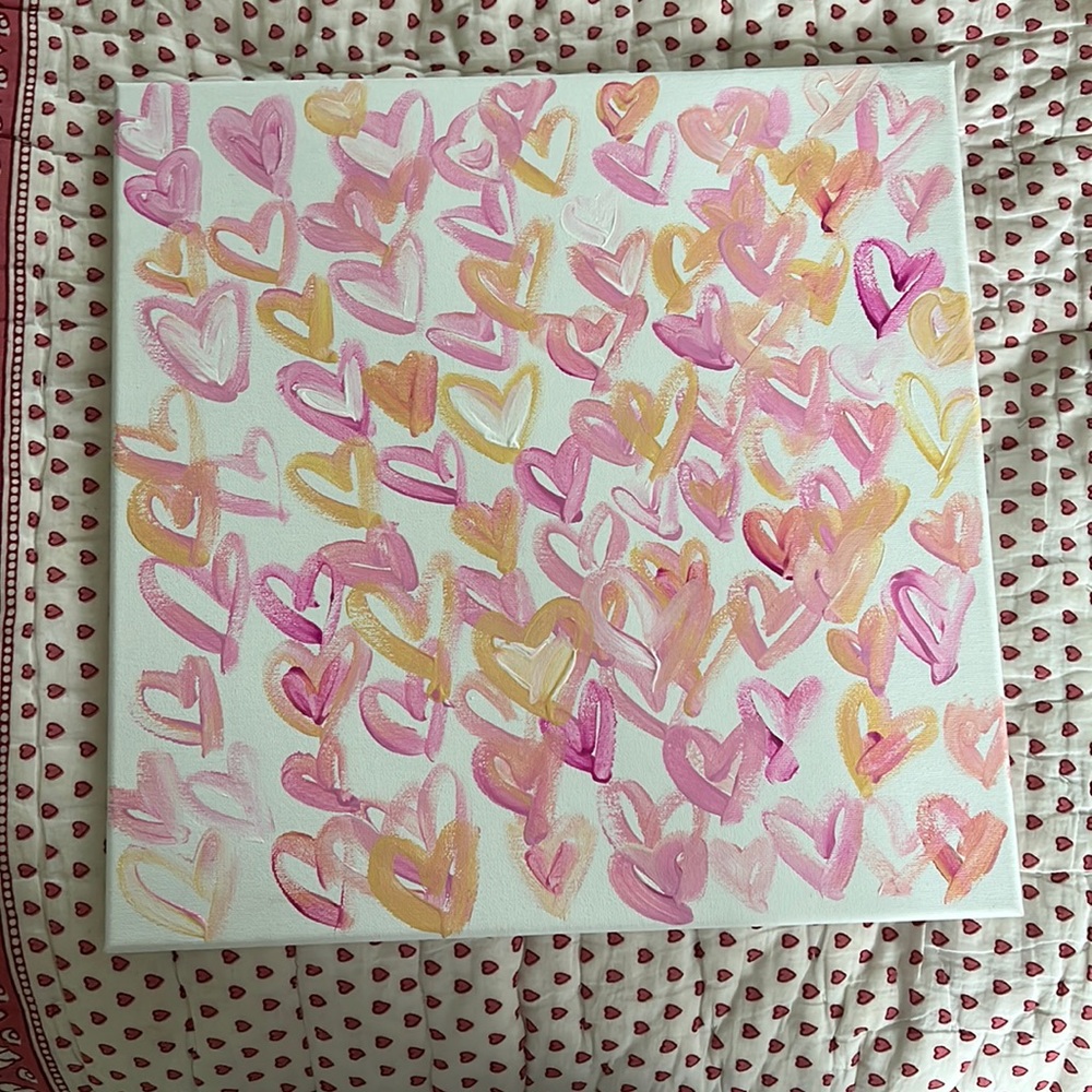 multi color heart painting